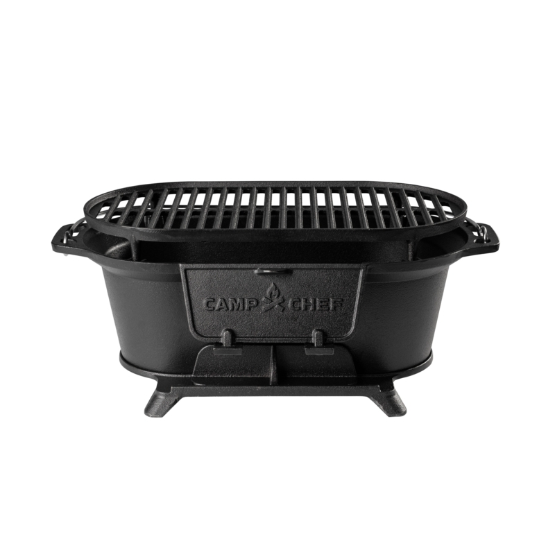 Camp Chef Charcoal Cooker Cast Iron Hinged Draft Door Oval Shape