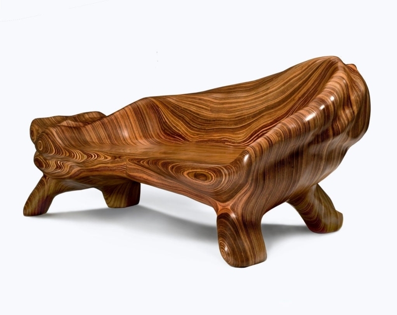 Carved Wooden Bench | Foter