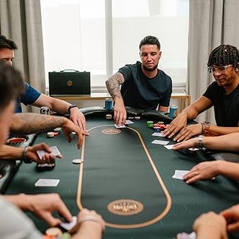 Casino Luxury Poker Table with Wide Padded Rail and Ten Player Capacity