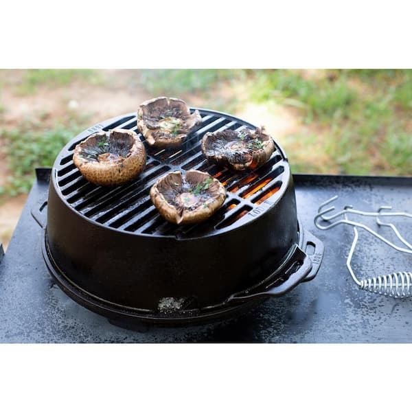 Cast Iron Charcoal Grill, Wire Handle Tool, Portable Design