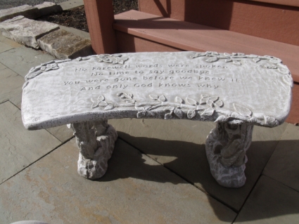 Cast Stone Garden Bench featuring Floral Relief Details