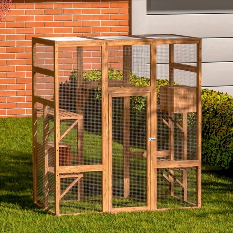 Cat Enclosure Walk-In Access with Sunlight Top Panel
