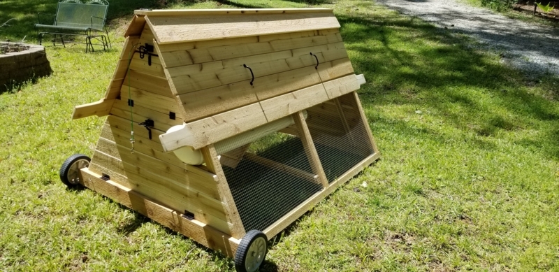 Cedar A-Frame Coop with PVC Watering System, Backyard Housing