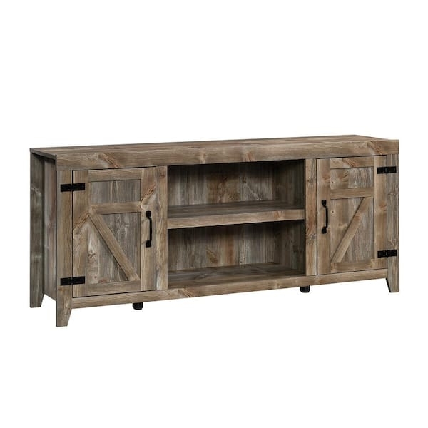 Cedar Entertainment Center Console with Exposed Hinges