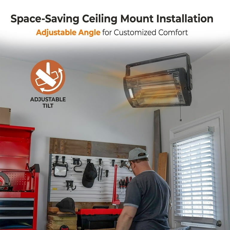 Ceiling Heater Space Saving Mount Utilitarian Workshop Heating