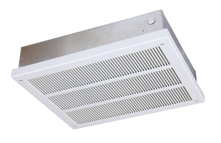 Ceiling Heater Triple Slatted Grille Recessed White Mount