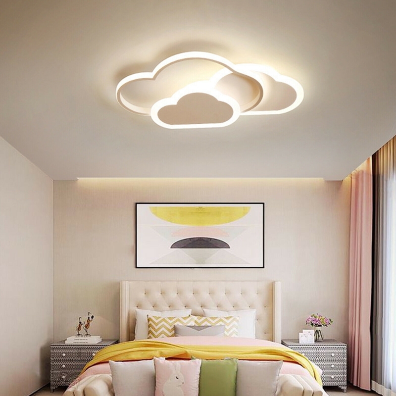 Ceiling Light Cloud Shape Overlapping Design Perimeter Glow