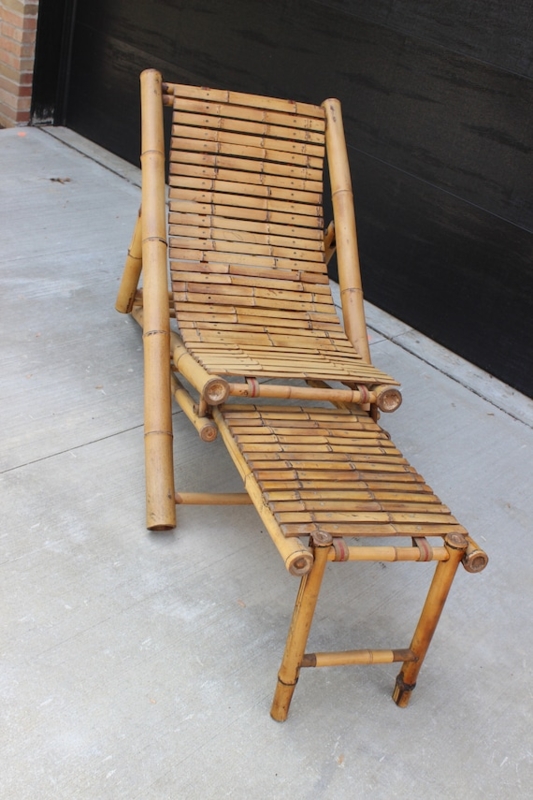 Chaise Lounge Extendable Footrest Horizontal Slats Honey Brown Tropical
