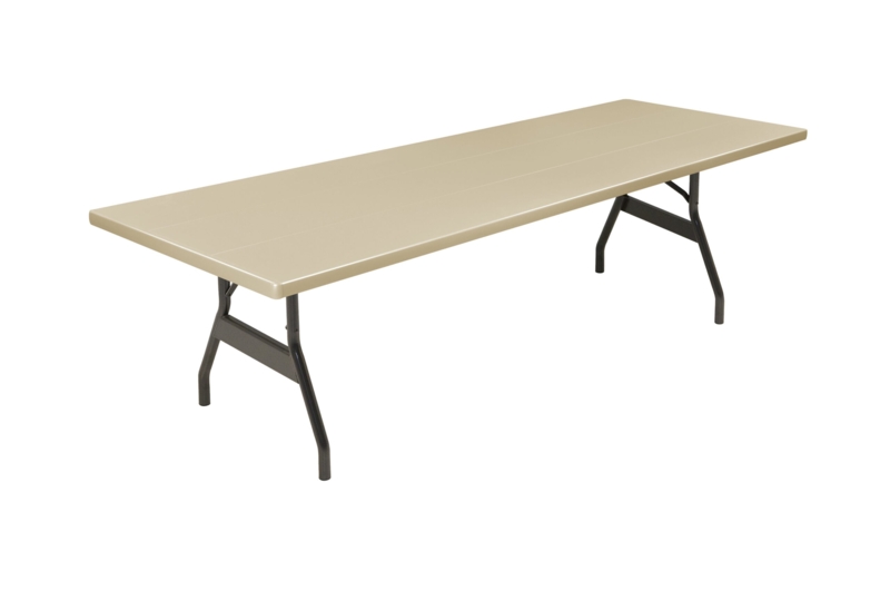 Champagne Beige Aluminum Folding Table with Matte Black Wishbone Legs