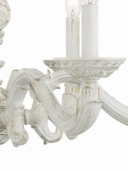 Chandelier featuring Acanthus Leaf Motif and Scrolled Iron Arms