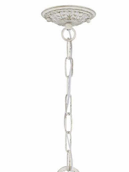 Chandelier Mounting Hardware with Ornate Canopy and Relief Scrollwork
