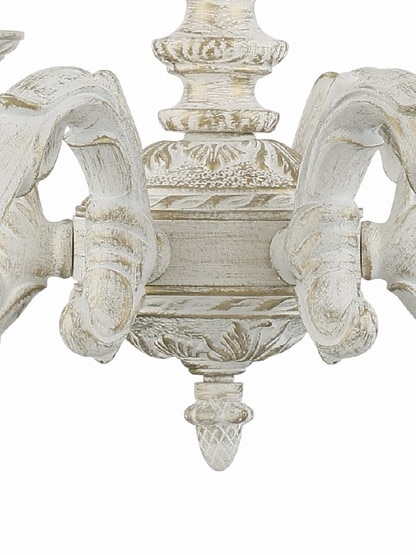 Chandelier with Decorative Bottom Finial and Relief Carved Details