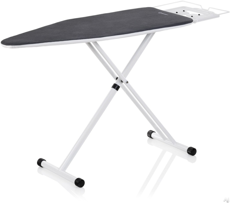 Charcoal Gray Ironing Board with Sleek White Metal X-Frame Base