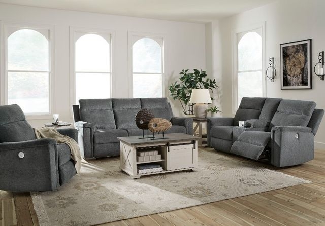 Charcoal Grey Power Reclining Sofa Set Modern Farmhouse