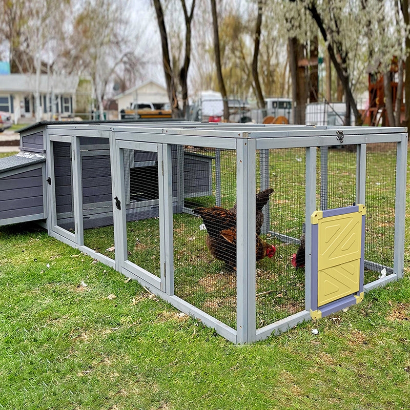 Chicken Coop with Slate Grey Finish, Integrated Run and Nesting Box