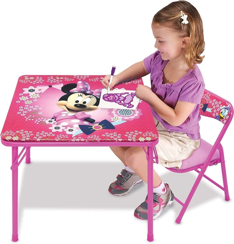 Child Activity Set with Character Graphics, Folding Frame, Magenta Pink.