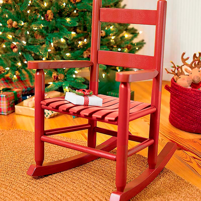Childs Rocker Festive Red Ladder Back, Red Nursery Rocking Chair (67 chars)