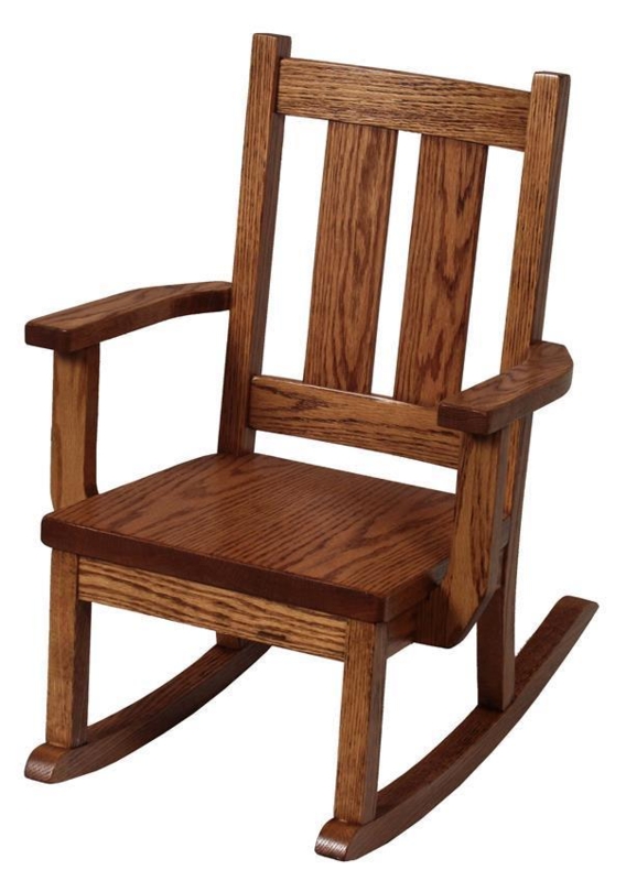Childs Rocking Chair Mission Style Slat Back, Craftsman Nursery Furniture (75 chars)