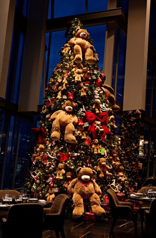 Christmas Tree with Teddy Bear Decorations and Whimsical Holiday Decor