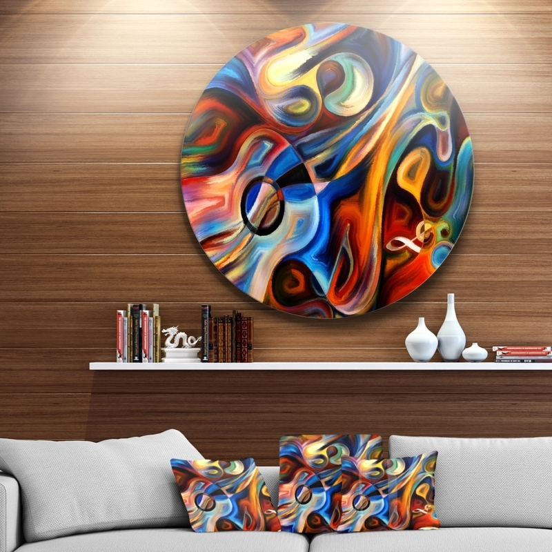 Circle Metal Art Rhythmic Abstract Design Glossy Finish Vibrant