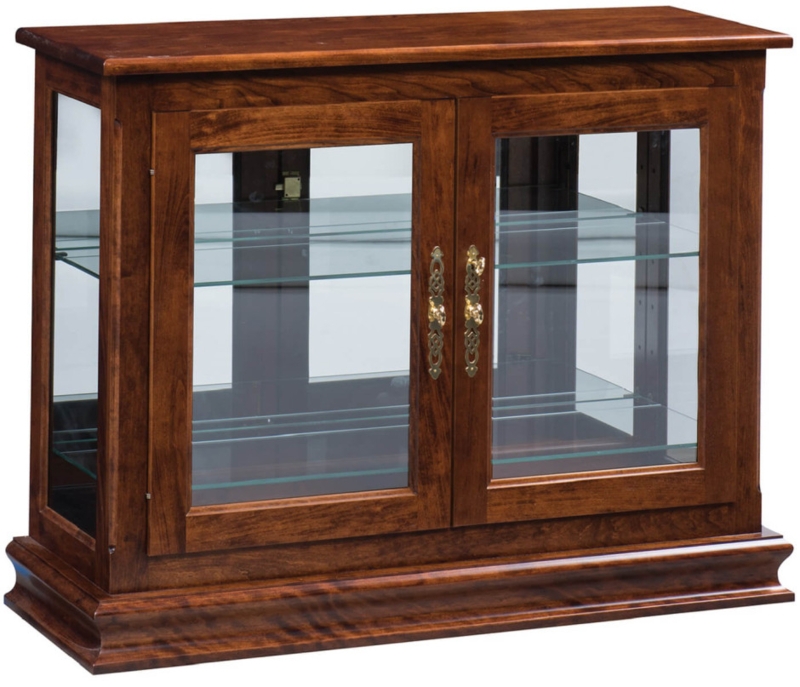 Classic Wood Collector Case with Cherry Stain and Decorative Pulls