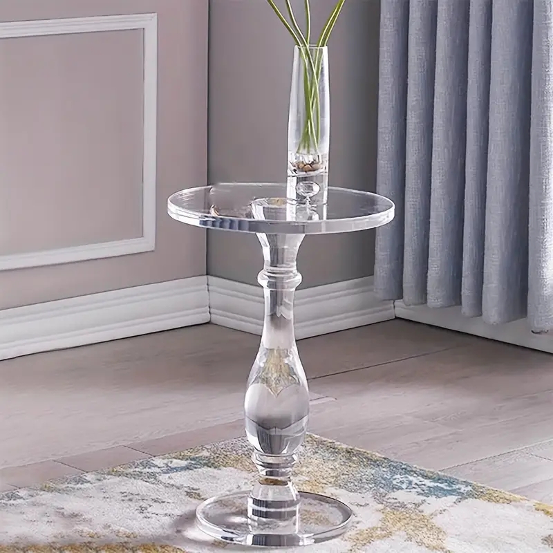 clear acrylic side table end table acrylic pedestal end - Temu