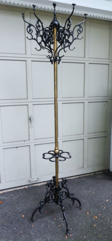 Coat Rack Traditional Mixed Metal Finish Ornate Hooks Umbrella Ring