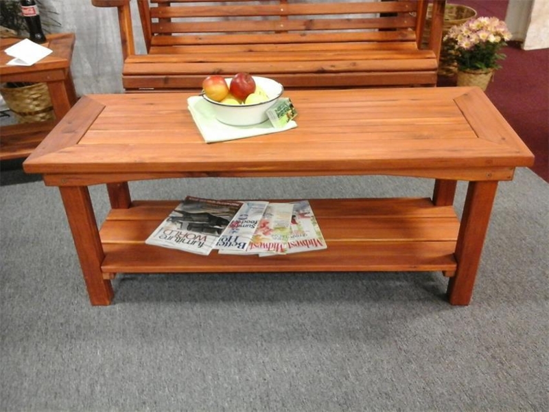 Coffee Table: Craftsman Cedar Plank Top with Mitered Corners
