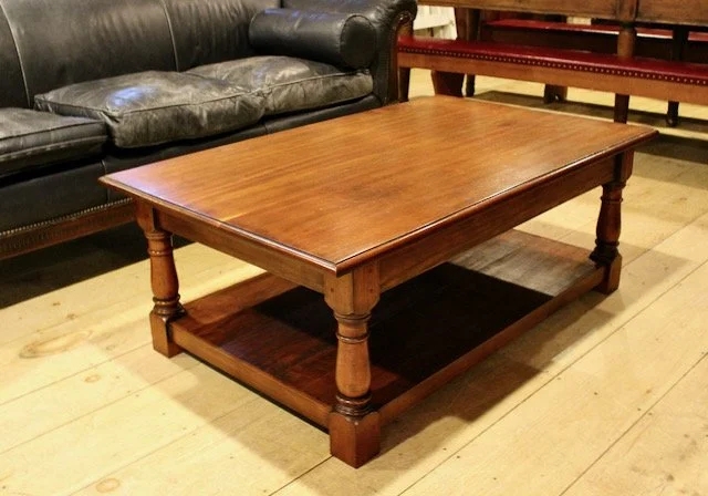 Coffee Table: Traditional Spanish Cedar with Turned Legs