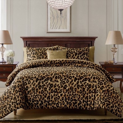 Comforter Set 8pc Bedding Suite in Reversible Microfiber Cheetah