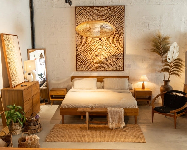 Complete Bamboo Bedroom Suite with Japandi Style and Curved Edges
