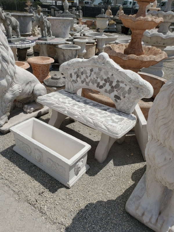 Concrete Mosaic Garden Bench For Sale Mosaic Bench with Back Garden Benches  Outdoor Patio Decor