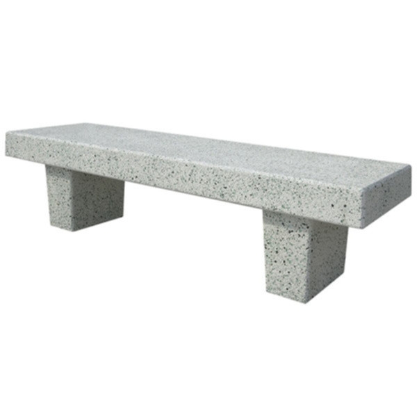 Concrete Park Bench 6 Foot Backless Speckled Aggregate Heavy Duty