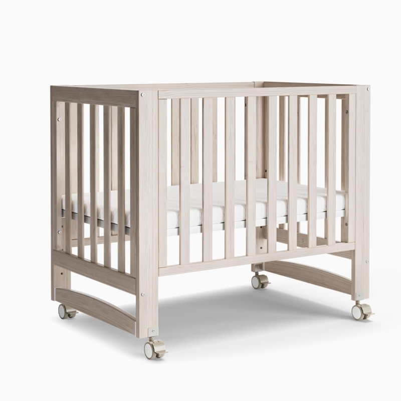 Convertible Mini Baby Crib, Washed Natural with Exposed Hardware