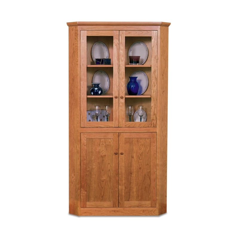 Corner Cabinet with Shaker Panels and Wood Knobs