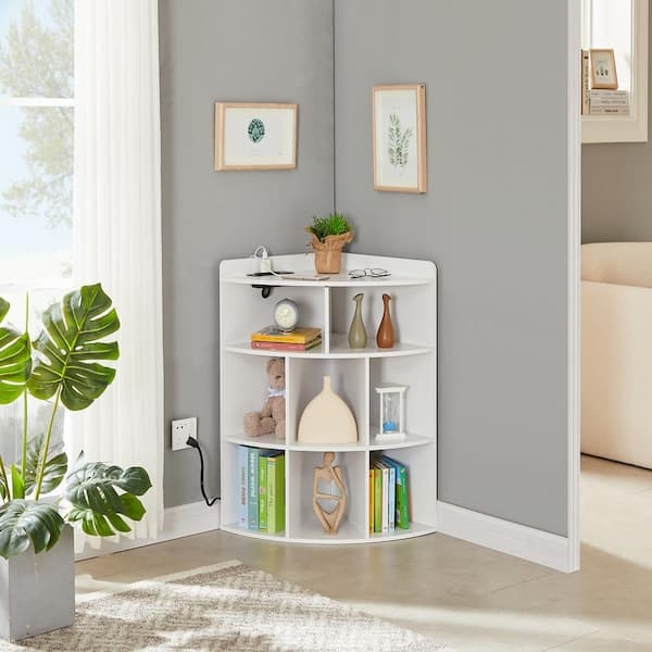 Corner Cabinet With Triangle Shape, Charging Station