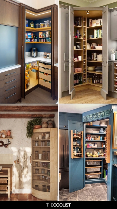 Corner Kitchen Pantry Solutions with Integrated Lighting