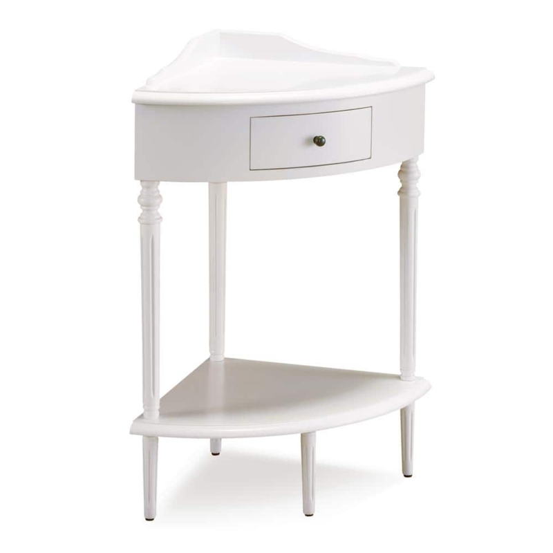 Cottage Corner Accent Table with Fluted Legs and Curved Front