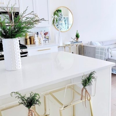 Counter Stool Gold Toned Sled Base Low Backrest, Clear Acrylic Seating