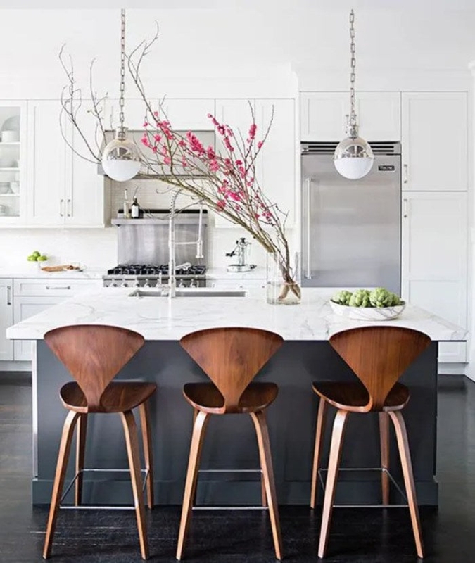 Counter Stool Walnut Butterfly Back Sculptural Wood Kitchen Stools