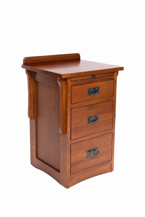 Craftsman Walnut Nightstand Writing Tray Side Corbels Bail Pulls