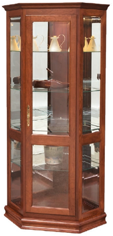 Curio Cabinet featuring Brass Hardware and Glass Display Shelves