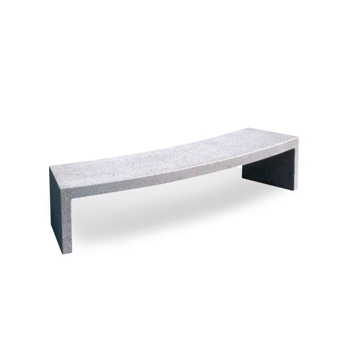 Curved Bench: Radius Curve Concrete Bench with Exposed Aggregate Texture