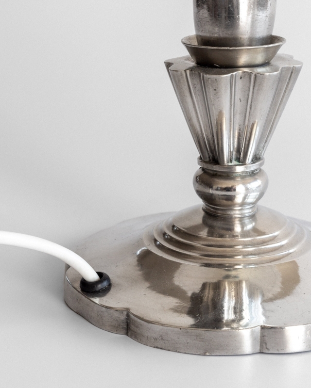 Danish 1930s Lighting Base with Conical Fluted Stem