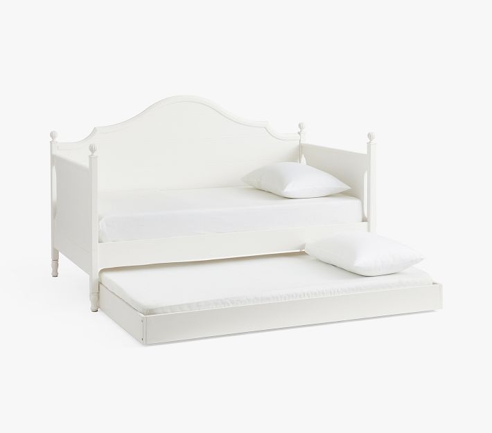 Daybed Matte Finish Recessed Panels with Finials, Traditional Kids Trundle