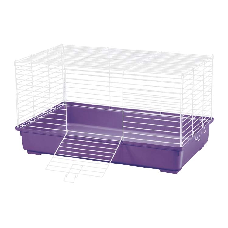 Deep Purple Small Pet Cage with White Wire and Ramp Entry