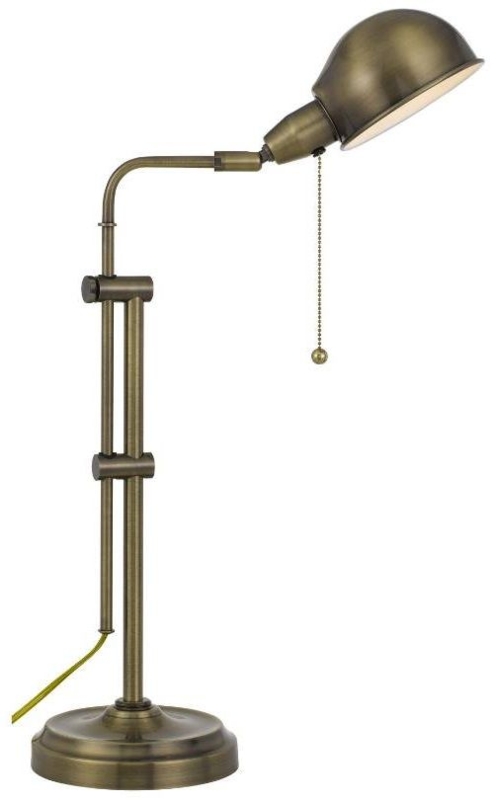Desk Lamp Adjustable Swing Arm Pull Chain Dome Shade Round Base