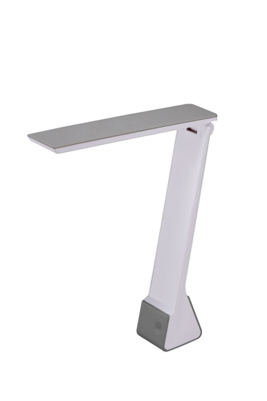 Desk Lamp Cool Gray and Matte White Foldable Arm Battery