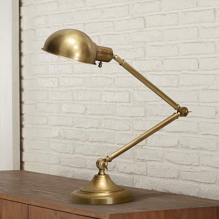 Desk Lamp Kinetic Articulating Arm Domed Shade Weighted Base