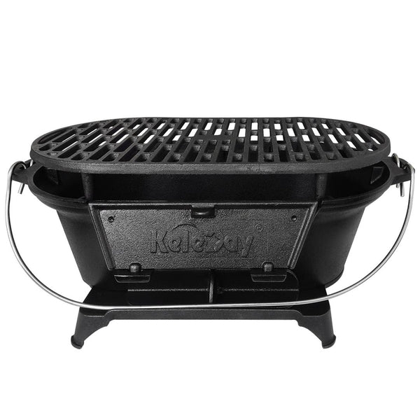 Desktop Hibachi Stove Cast Iron with Bail Handle and Sliding Vent